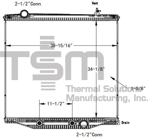 Thermal Solutions Manufacturing 437556P Radiator For INTERNATIONAL,INTERNATIONAL / NAVISTAR