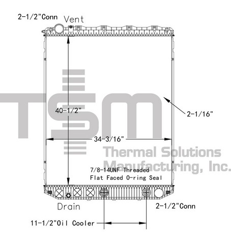 Thermal Solutions Manufacturing 437557P Radiator For MACK,VOLVO