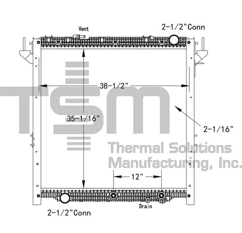 Thermal Solutions Manufacturing 437560PF Radiator For FREIGHTLINER