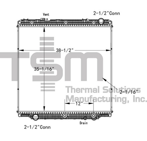 Thermal Solutions Manufacturing 437560P Radiator For FREIGHTLINER