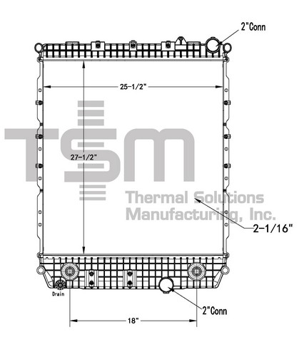 Thermal Solutions Manufacturing 437562P Radiator For FREIGHTLINER