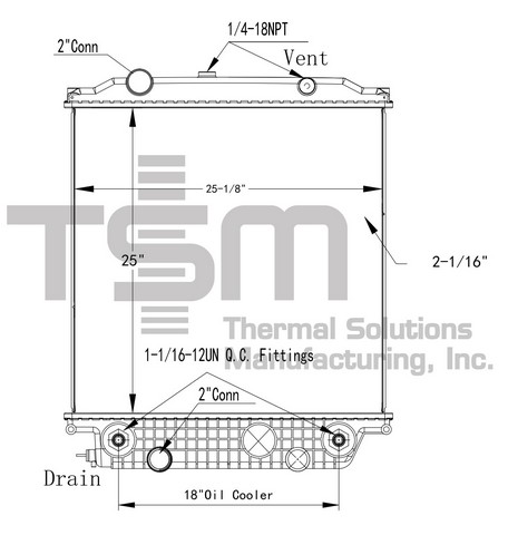 Thermal Solutions Manufacturing 437566P Radiator For BLUE BIRD