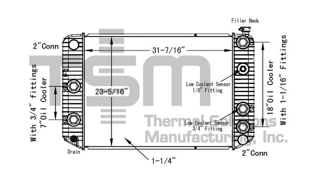 Thermal Solutions Manufacturing 437591P Radiator For CHEVROLET,CHEVROLET / GMC,GMC