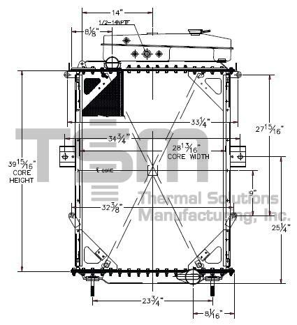Thermal Solutions Manufacturing 437597 Radiator For KENWORTH