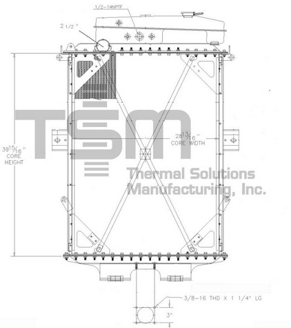 Thermal Solutions Manufacturing 437598 Radiator For KENWORTH