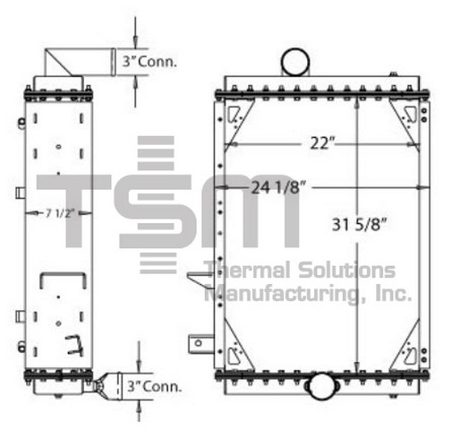 Thermal Solutions Manufacturing 437603 Radiator For GILLIG