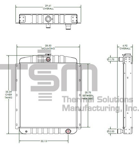 Thermal Solutions Manufacturing 437906M CB / SOLDER ON TANK For DETROIT DIESEL