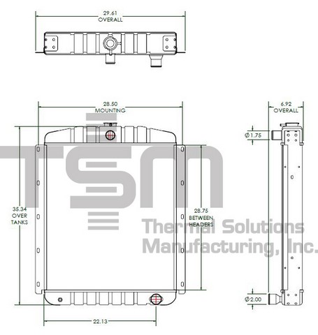 Thermal Solutions Manufacturing 437903M CB / SOLDER ON TANK For DETROIT DIESEL