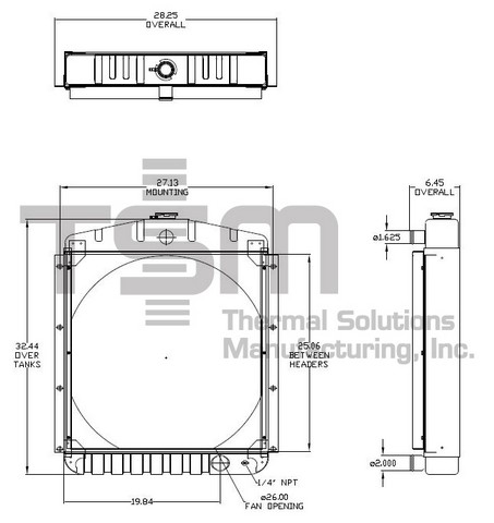 Thermal Solutions Manufacturing 437909M CB / SOLDER ON TANK For DETROIT DIESEL