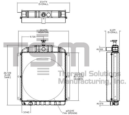 Thermal Solutions Manufacturing 437913M CB / SOLDER ON TANK For LINCOLN WELDER