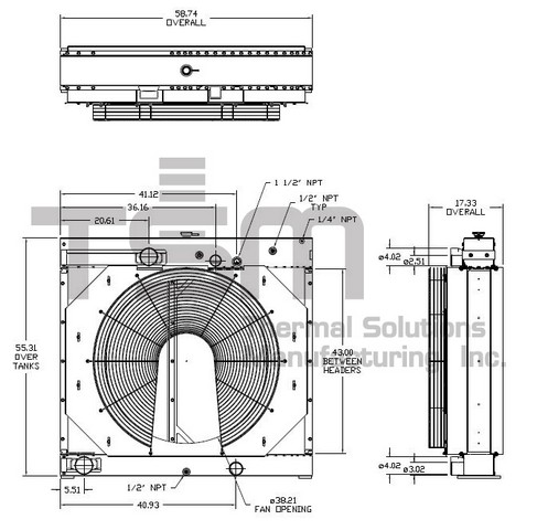 Thermal Solutions Manufacturing 437977PKG CS / BOLT ON TANK For DETROIT DIESEL