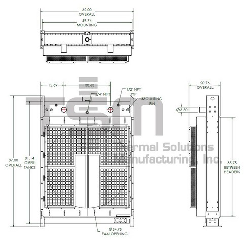 Thermal Solutions Manufacturing 437980 CS / BOLT ON TANK For CATERPILLAR