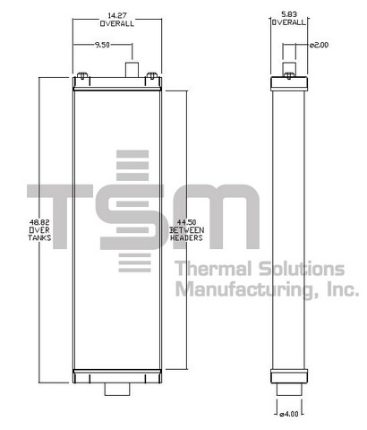 Thermal Solutions Manufacturing 437991 CB / SOLDER ON TANK For KOMATSU