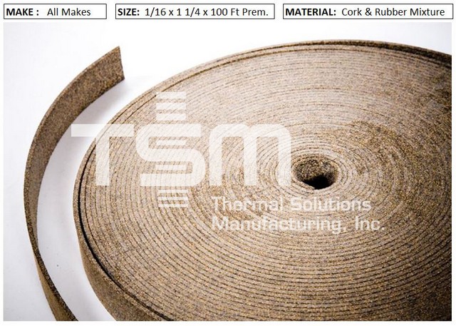 Thermal Solutions Manufacturing 530000S CORK & RUBBER For GASKET ROLLS