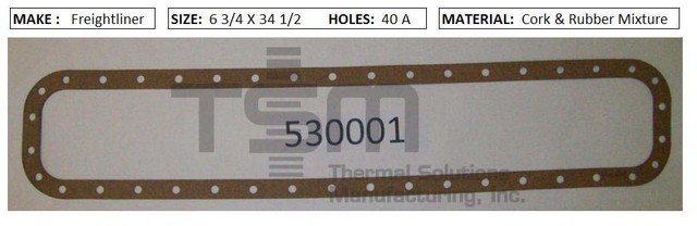 Thermal Solutions Manufacturing 530001 CORK & RUBBER For FORMED GASKET BY CORE,FORMED GASKET BY MAKE,FORMED GASKET BY SIZE