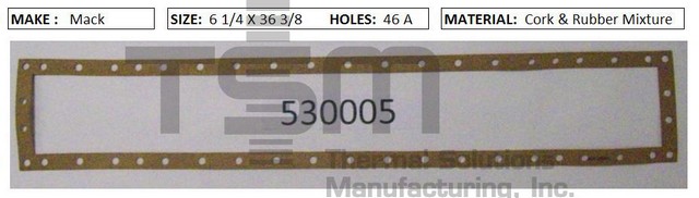 Thermal Solutions Manufacturing 530005 CORK & RUBBER For FORMED GASKET BY CORE,FORMED GASKET BY MAKE,FORMED GASKET BY SIZE