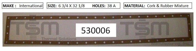 Thermal Solutions Manufacturing 530006 CORK & RUBBER For FORMED GASKET BY CORE,FORMED GASKET BY MAKE,FORMED GASKET BY SIZE