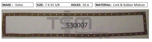 Thermal Solutions Manufacturing 530007 CORK & RUBBER For FORMED GASKET BY CORE,FORMED GASKET BY MAKE,FORMED GASKET BY SIZE