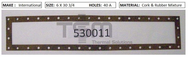 Thermal Solutions Manufacturing 530011 CORK & RUBBER For FORMED GASKET BY CORE,FORMED GASKET BY MAKE,FORMED GASKET BY SIZE