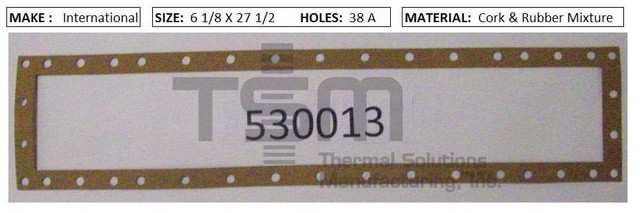 Thermal Solutions Manufacturing 530013 CORK & RUBBER For FORMED GASKET BY CORE,FORMED GASKET BY MAKE,FORMED GASKET BY SIZE