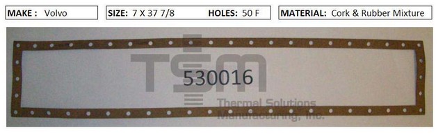 Thermal Solutions Manufacturing 530016 CORK & RUBBER For FORMED GASKET BY CORE,FORMED GASKET BY MAKE,FORMED GASKET BY SIZE