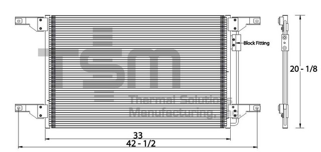 Thermal Solutions Manufacturing 650363 A/C Condenser For FREIGHTLINER,STERLING,STERLING TRUCK
