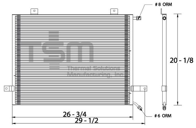 Thermal Solutions Manufacturing 650605 A/C Condenser For FREIGHTLINER