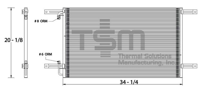 Thermal Solutions Manufacturing 650608 A/C Condenser For FREIGHTLINER