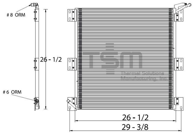 Thermal Solutions Manufacturing 650815 A/C Condenser For IC CORPORATION,INTERNATIONAL,INTERNATIONAL / NAVISTAR
