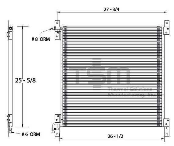 Thermal Solutions Manufacturing 650824 A/C Condenser For INTERNATIONAL,INTERNATIONAL / NAVISTAR