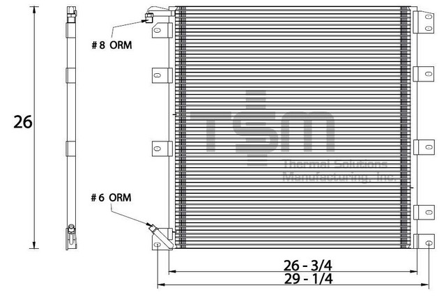 Thermal Solutions Manufacturing 650827 A/C Condenser For IC CORPORATION,INTERNATIONAL,INTERNATIONAL / NAVISTAR