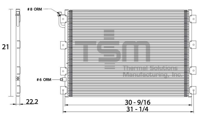 Thermal Solutions Manufacturing 651009 A/C Condenser For KENWORTH