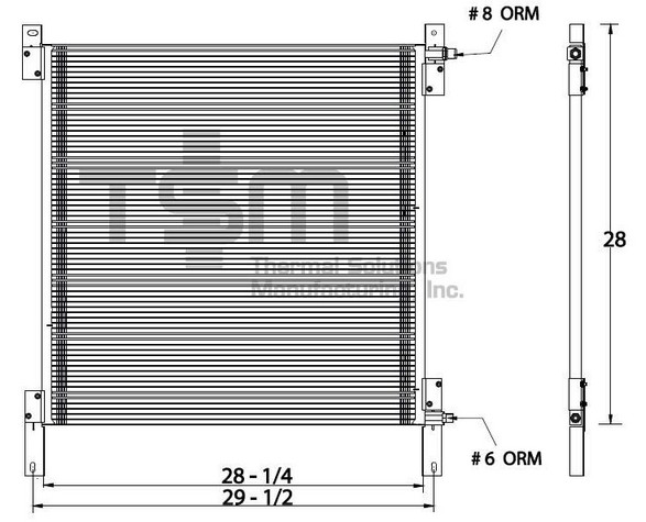 Thermal Solutions Manufacturing 651414 A/C Condenser For PETERBILT