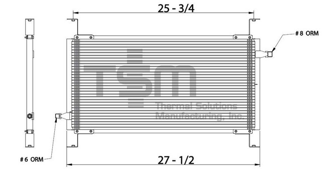 Thermal Solutions Manufacturing 651610 A/C Condenser For CHEVROLET / GMC,VOLVO,WHITE,WHITE/GMC