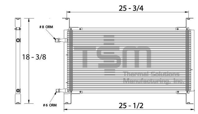 Thermal Solutions Manufacturing 651611 A/C Condenser For CHEVROLET / GMC,VOLVO,WHITE,WHITE/GMC