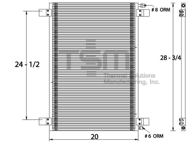 Thermal Solutions Manufacturing 652424 A/C Condenser For FORD,FORD / STERLING