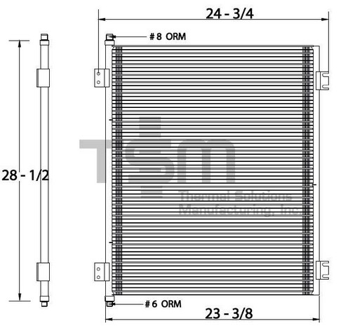 Thermal Solutions Manufacturing 652455 A/C Condenser For FORD,FORD / STERLING,STERLING