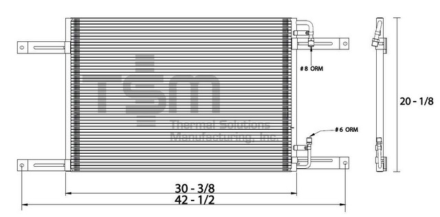 Thermal Solutions Manufacturing 657002 A/C Condenser For FREIGHTLINER