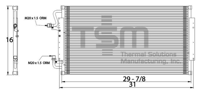 Thermal Solutions Manufacturing 657007 A/C Condenser For CHEVROLET,CHEVROLET / GMC,GMC
