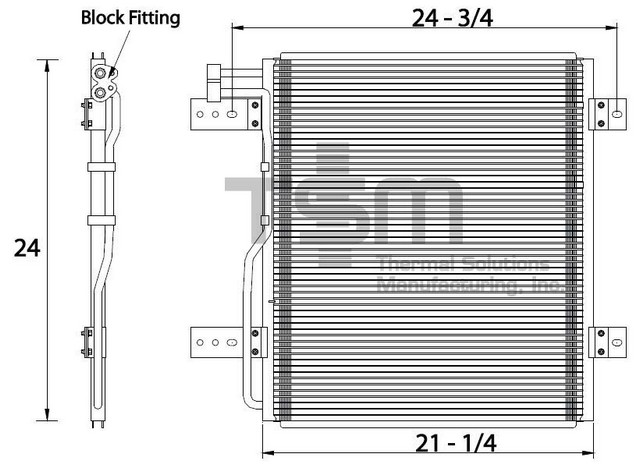 Thermal Solutions Manufacturing 657012 A/C Condenser For FORD,FORD / STERLING,INTERNATIONAL,INTERNATIONAL / NAVISTAR